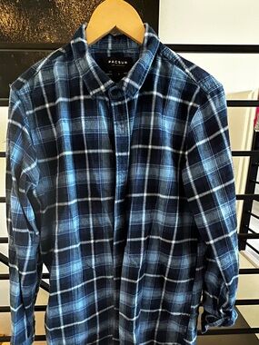 PacSun Blue & Navy Plaid Button-Down Shirt